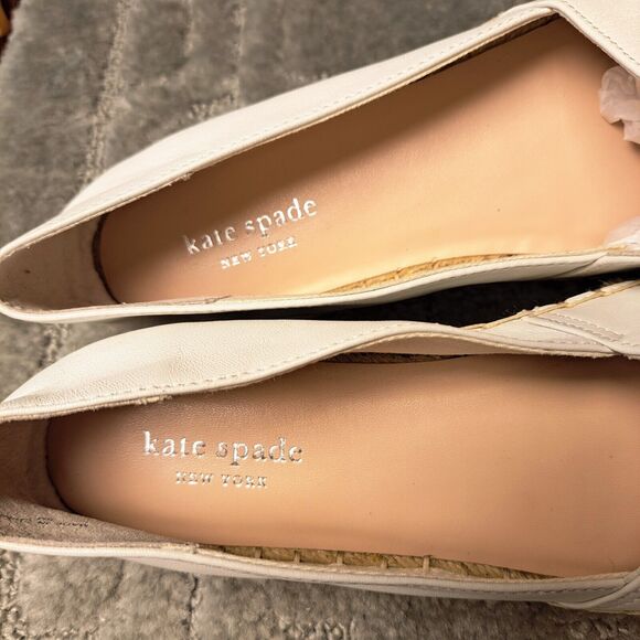 Kate Spade Garcia Cut Out White Leather Espadrille Flats WOMENS SIZE 9M comfort - Picture 5 of 12
